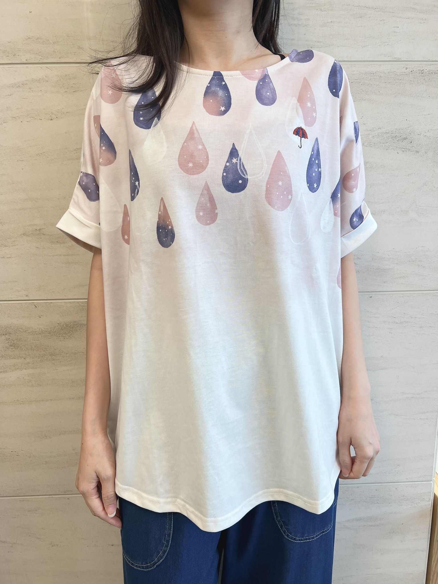 Ie 雨點刺繡遮top
