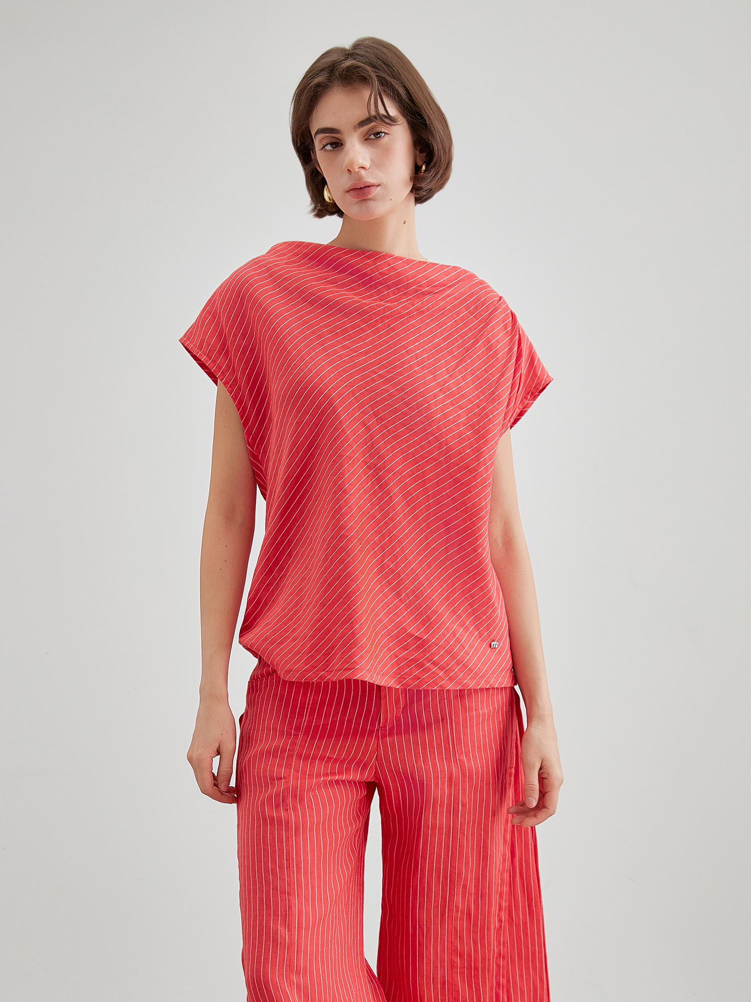 mi-tu linen striped shirt