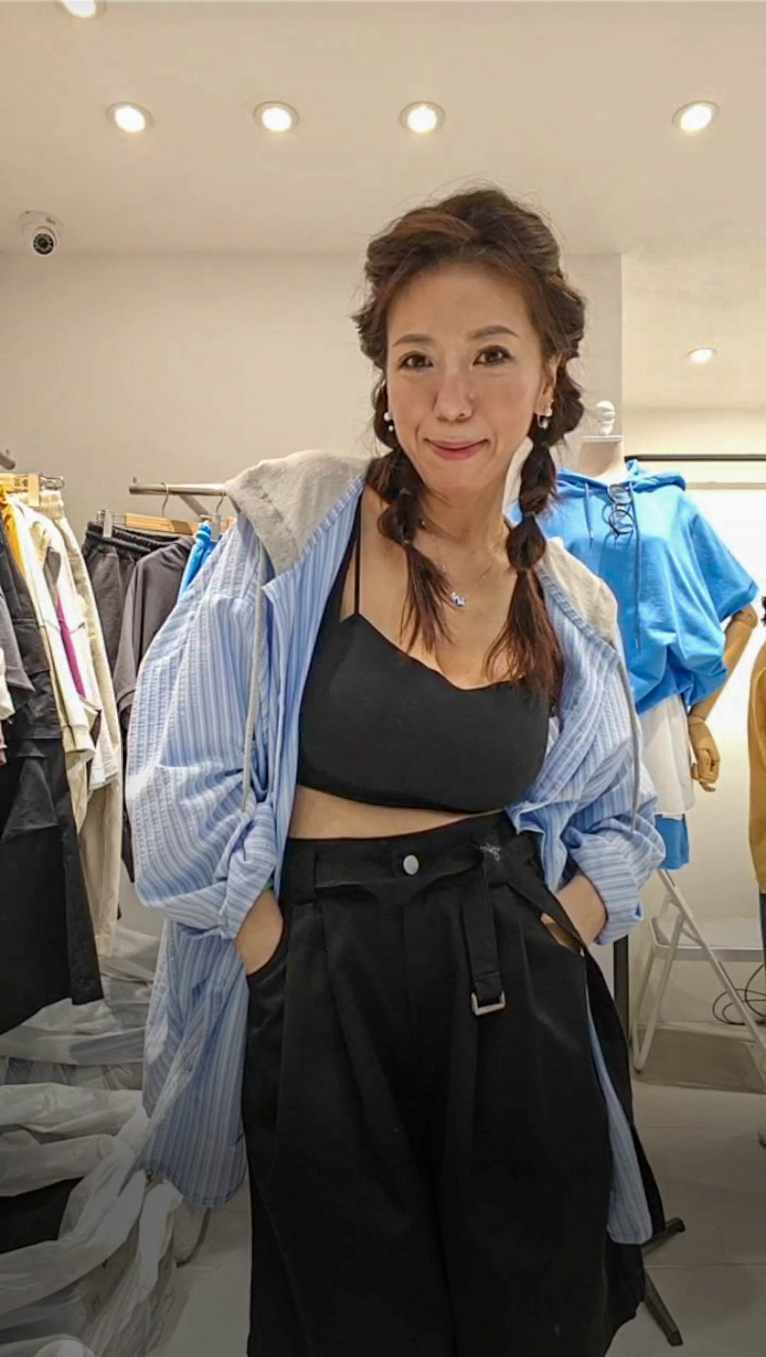 🎈K0633  ▶️條紋連帽襯衫 👉B:164cm L:73cm