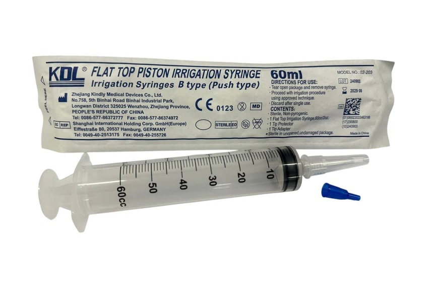 KDL餵食直咀針筒 60ml (附接駁咀)