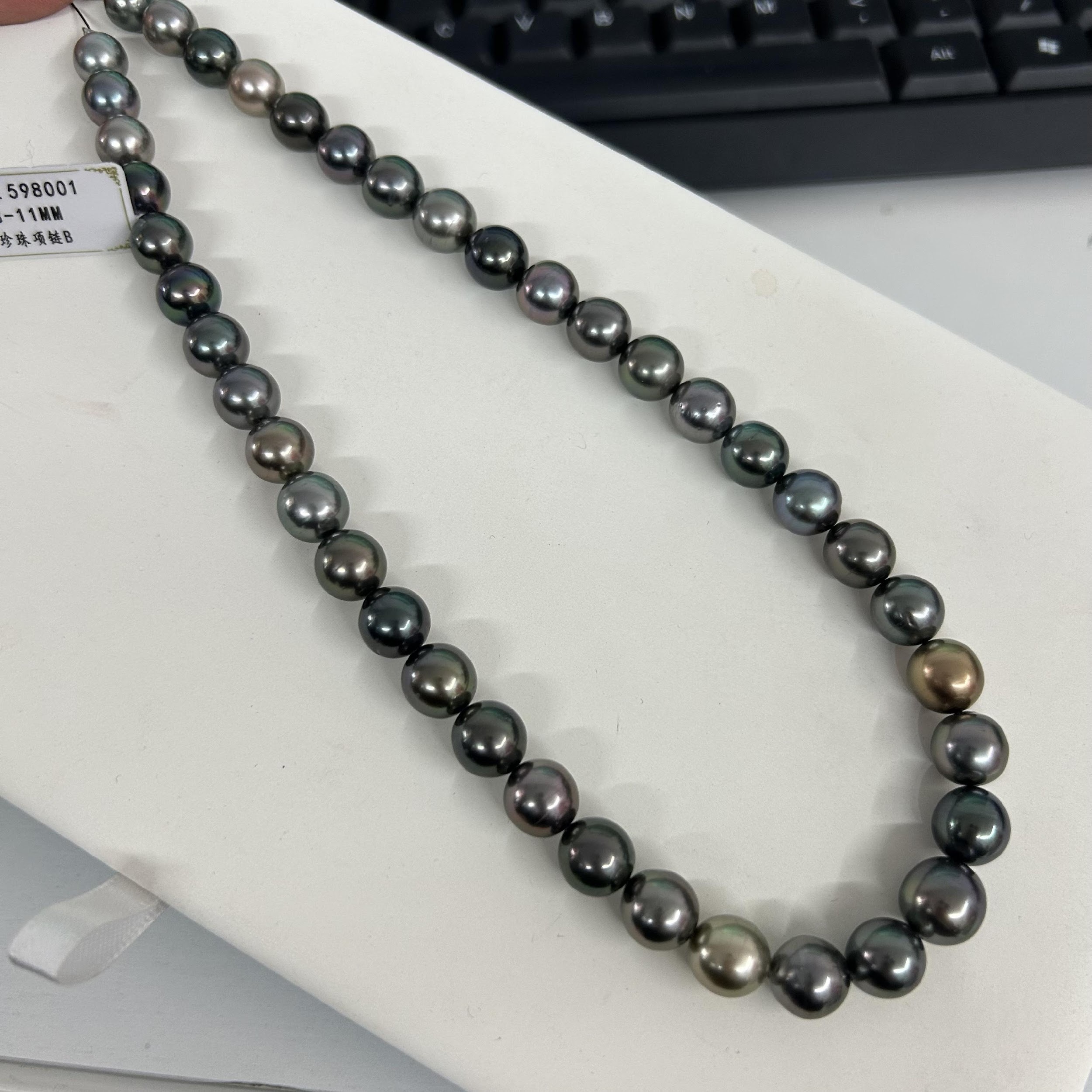 (YA69) 8-11MM天然海水大溪地珍珠串鏈 (S925)- #珍珠 #2104PE