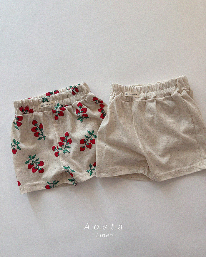 正韓夏AOSTA 兩色米白/草莓短褲
