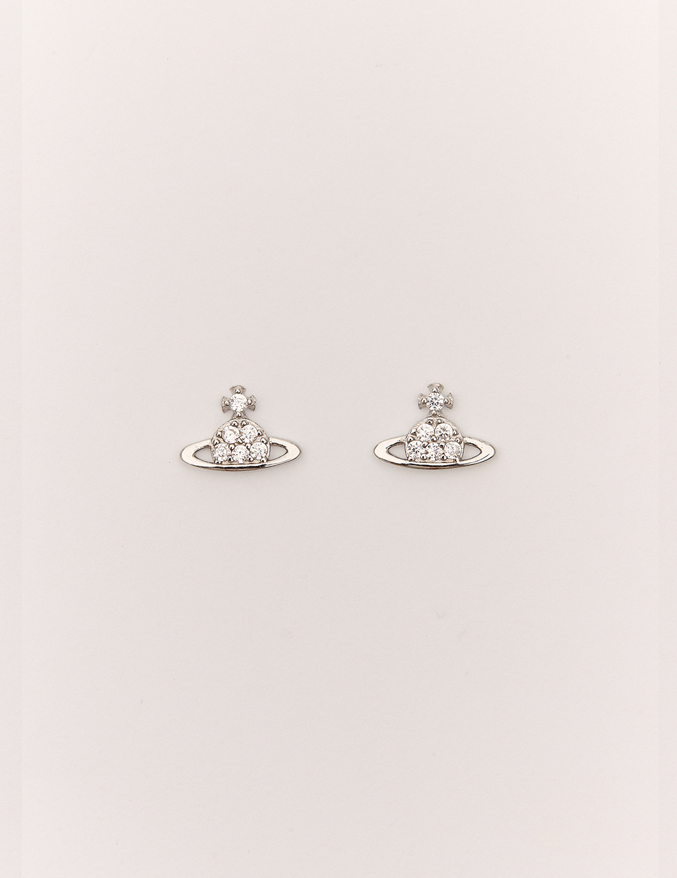 【925純銀】滿鑽星球。針式耳環