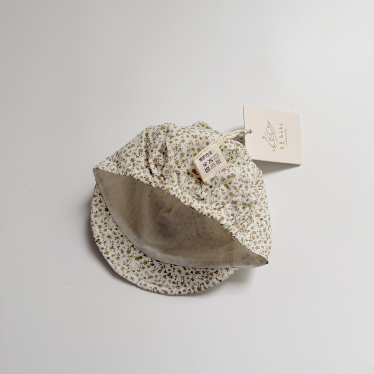 小碎花蝴蝶結帽子