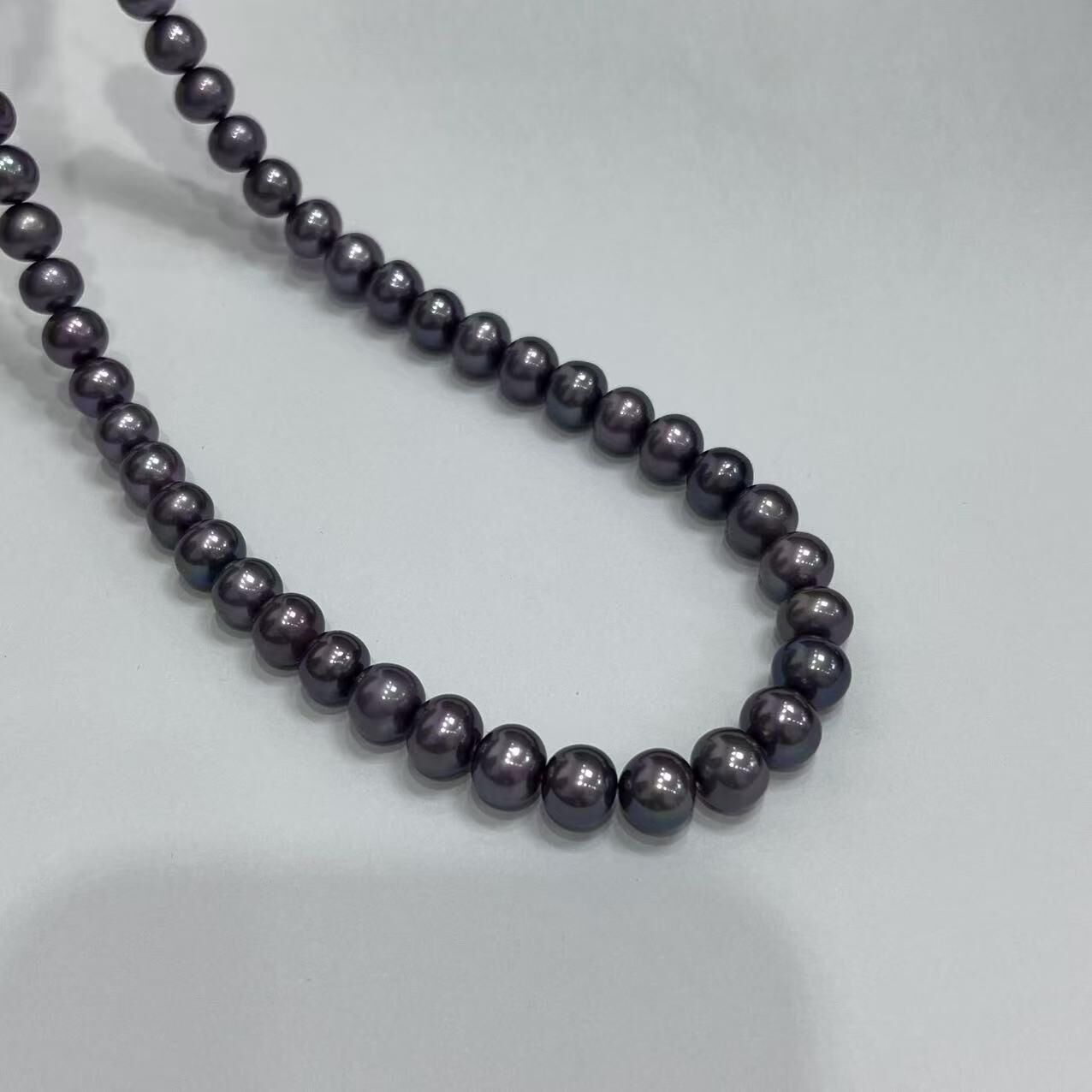 (YA76) 8-12MM天然淡水紫珍珠串鏈 (S925)- #珍珠 #2104PE