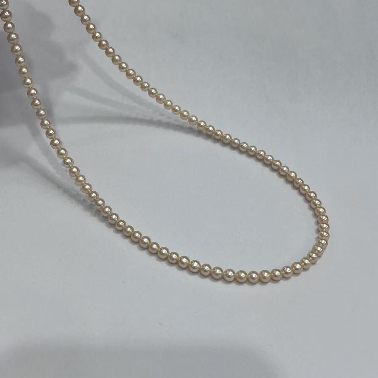 (YA77) 4-4.5MM天然淡水中國紅小米珍珠串鏈 (S925)- #珍珠 #2104PE