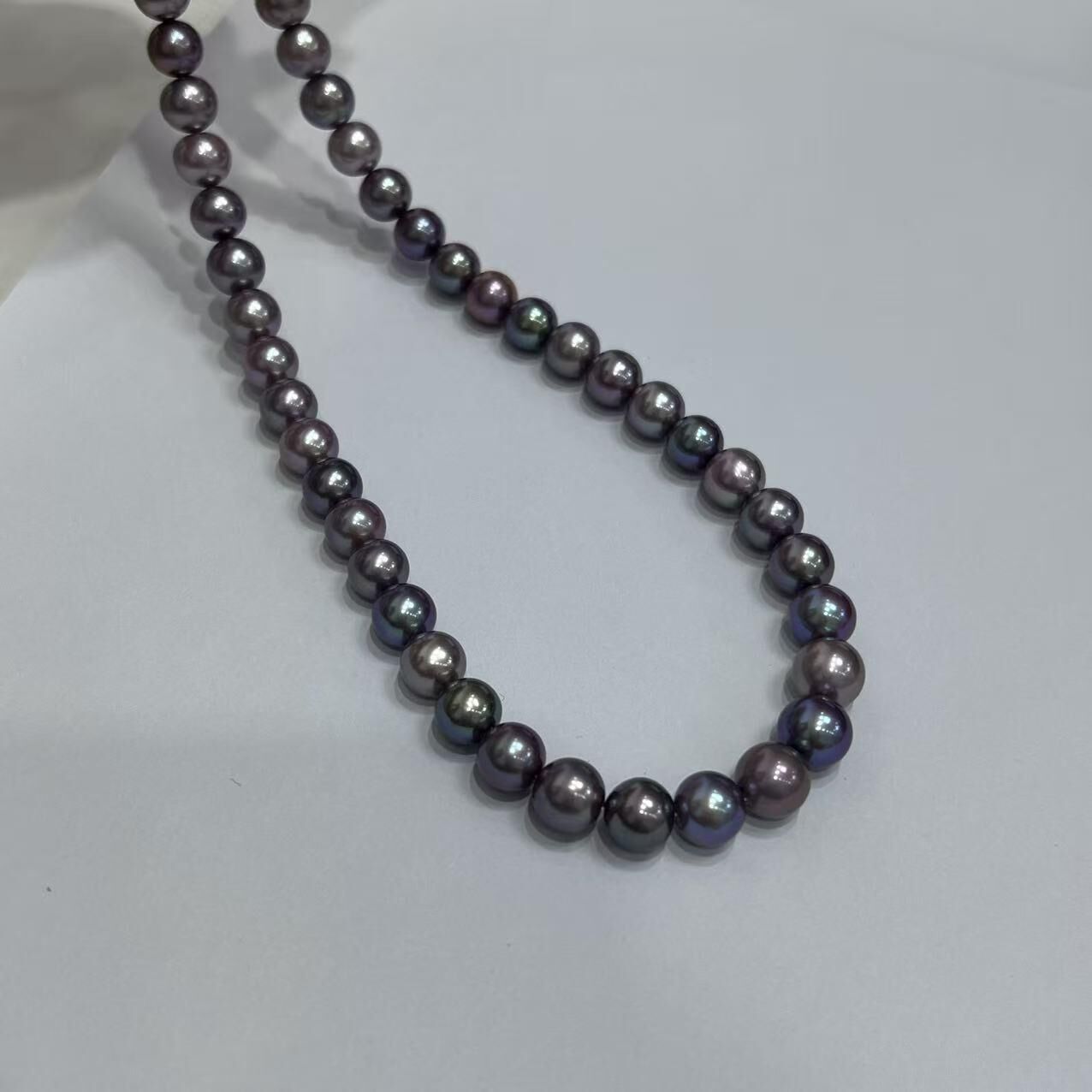 (YA81) 7-8MM天然淡水紫珍珠串鏈 (S925)- #珍珠 #2104PE