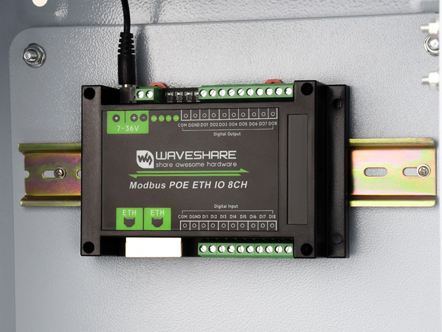 工業級 Modbus RTU/TCP 8路 乙太網路 輸入輸出模組,外殼設計