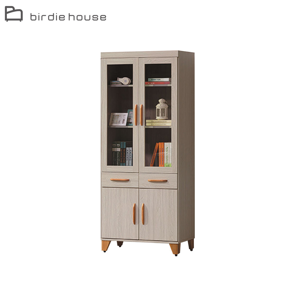 柏蒂家居-樂里2.7尺四門中二抽書櫃/收納置物櫃/展示櫃