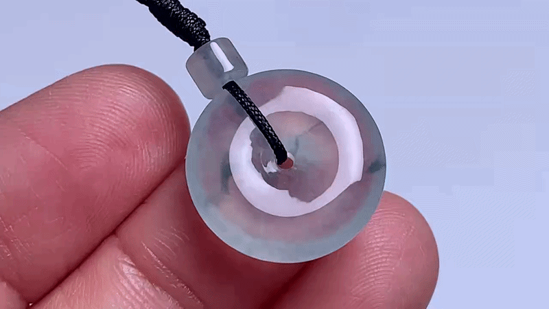 329414 翡翠冰種飄彩平安扣 (17.3mm直徑)