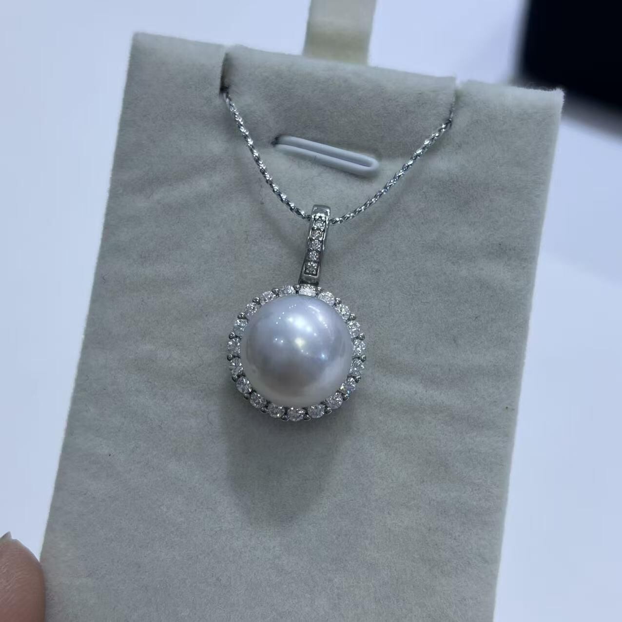 (YA97) 12-13MM天然海水澳白珍珠吊墜 (送S925銀鏈)- #珍珠 #2104PE