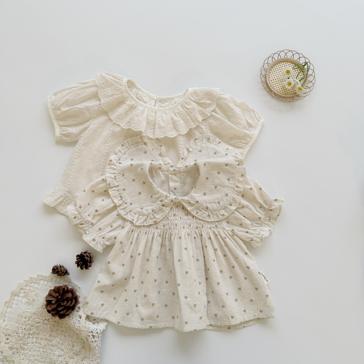 荷葉領縮腰愛心洋裝