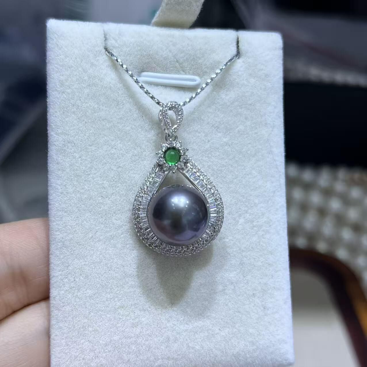 (YA108) 12-13MM天然海水大溪地珍珠吊墜 (送S925銀鏈)- #珍珠 #2104PE