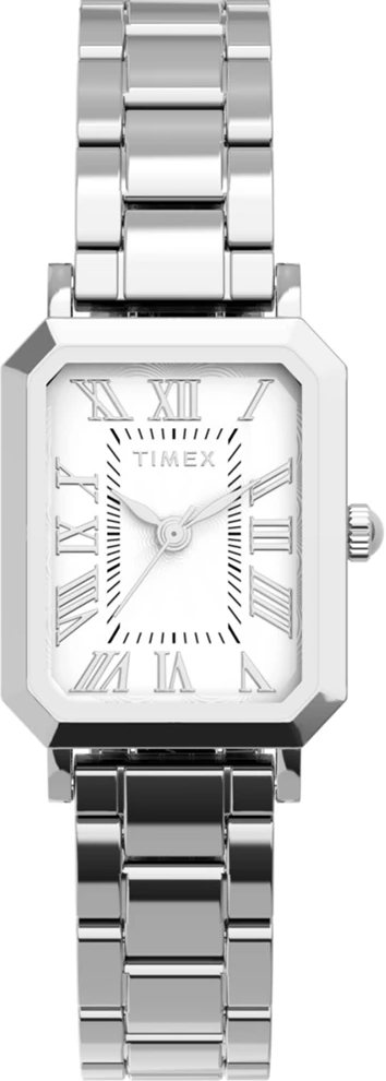 萬年鐘錶 - TIMEX 天美時  Trend 系列  經典方形不鏽鋼女錶 TW2Y57900 錶徑21MM