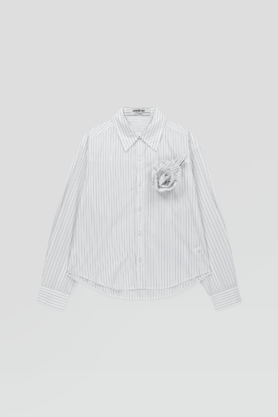 KIMHEKIM｜ROSE 玫瑰裝飾條紋襯衫