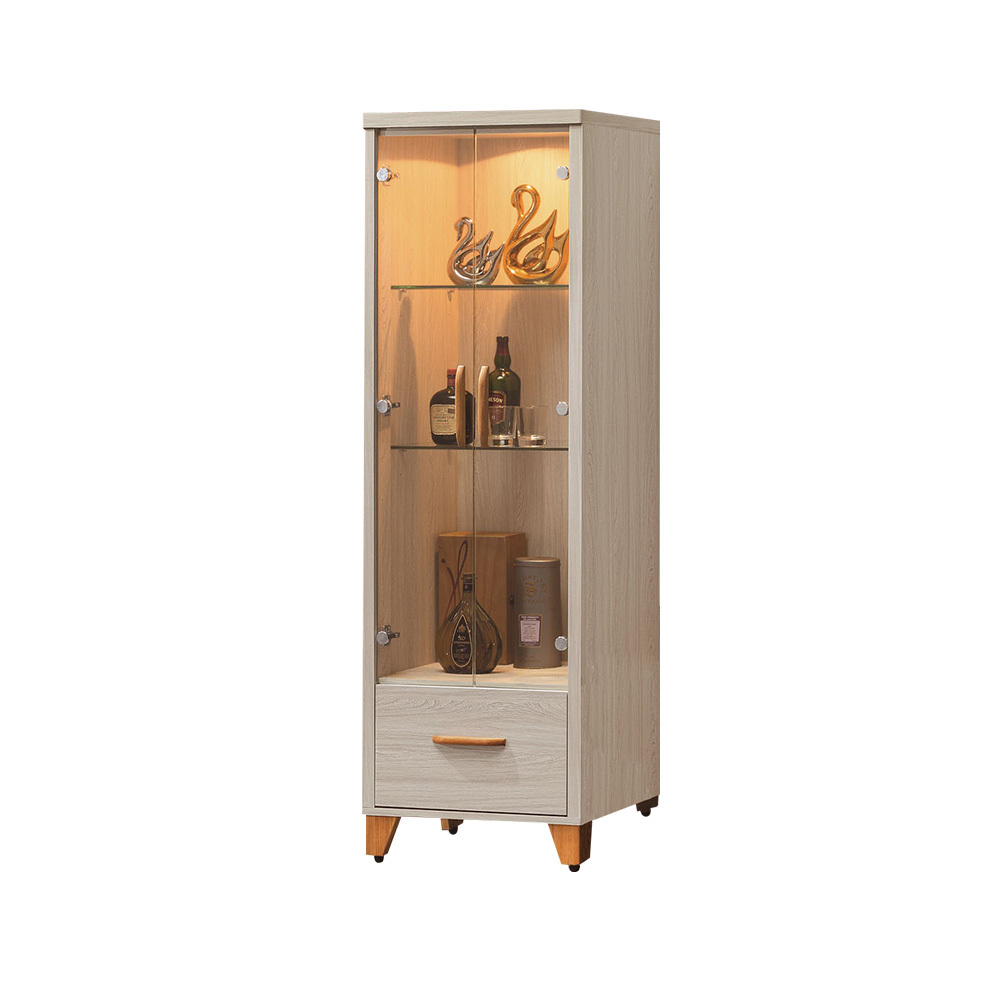 柏蒂家居-樂里2尺二門一抽展示櫃/收納置物櫃