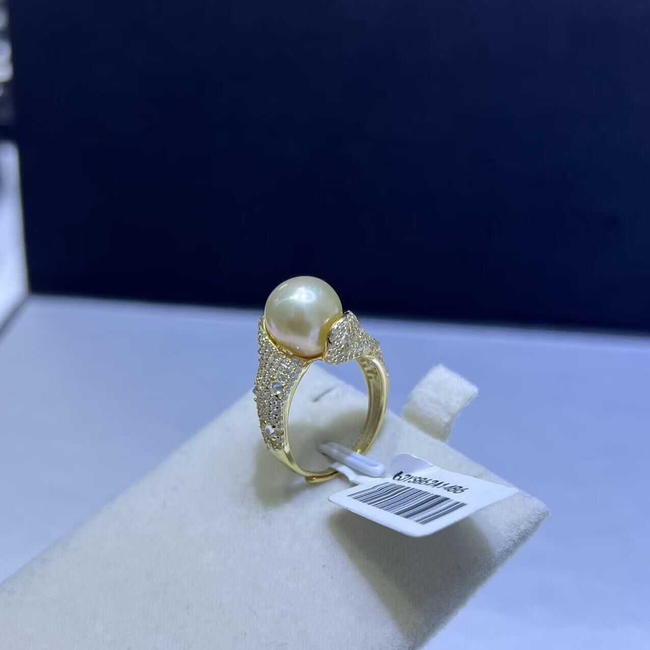 (YA112) 10-11MM天然海水南洋金珠戒指 (S925)- #珍珠 #2104PE