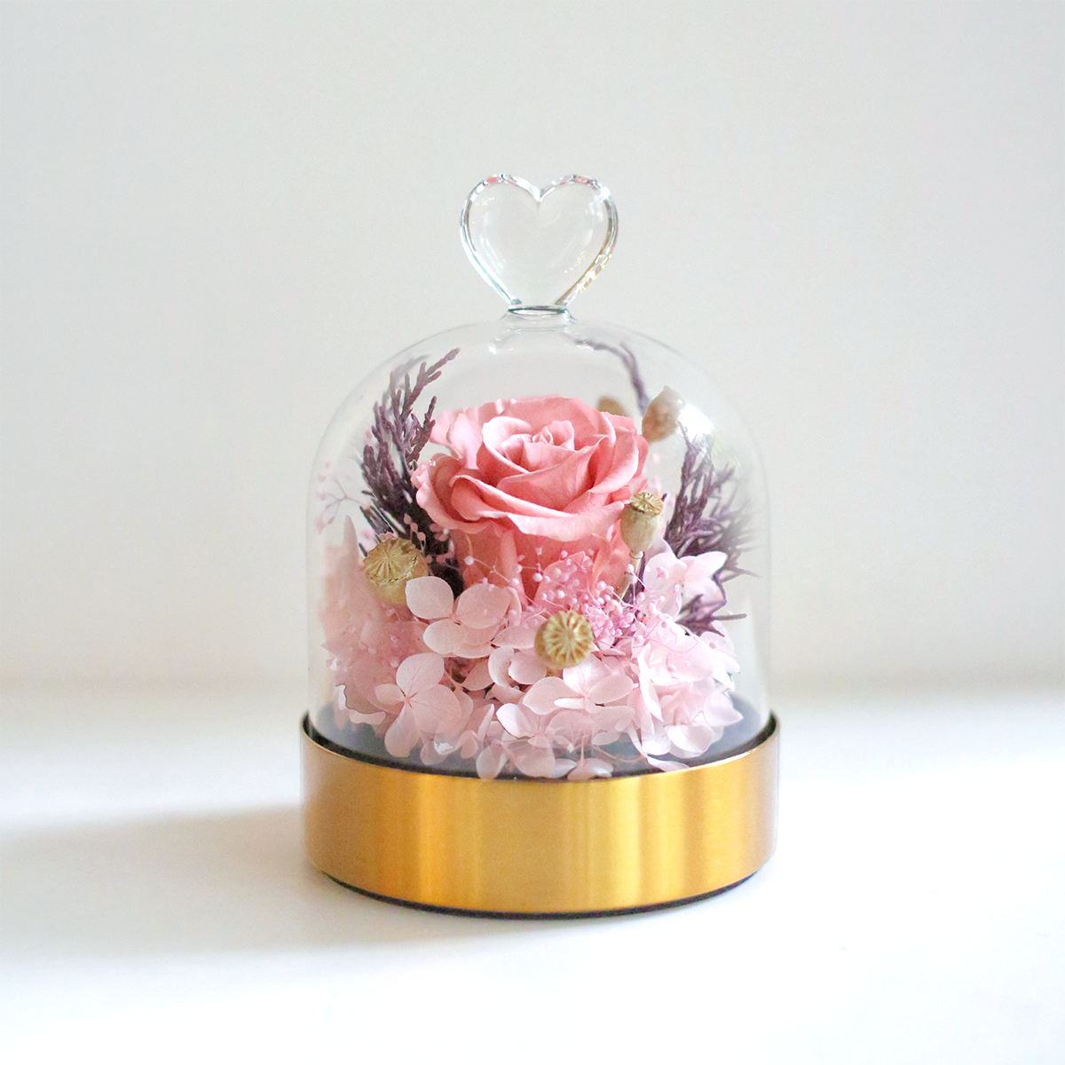 My heart 玫瑰玻璃盅 - 淺粉