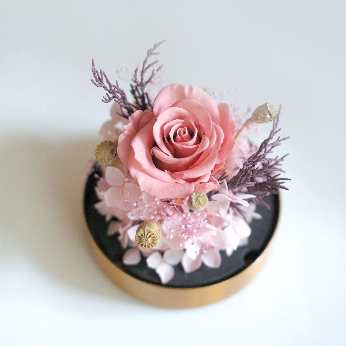 My heart 玫瑰玻璃盅 - 淺粉