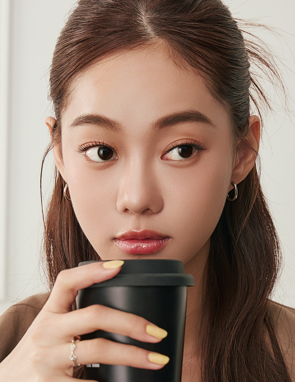 【鈦鋼】極簡光面圓圈。針式耳環-12mm(銀)