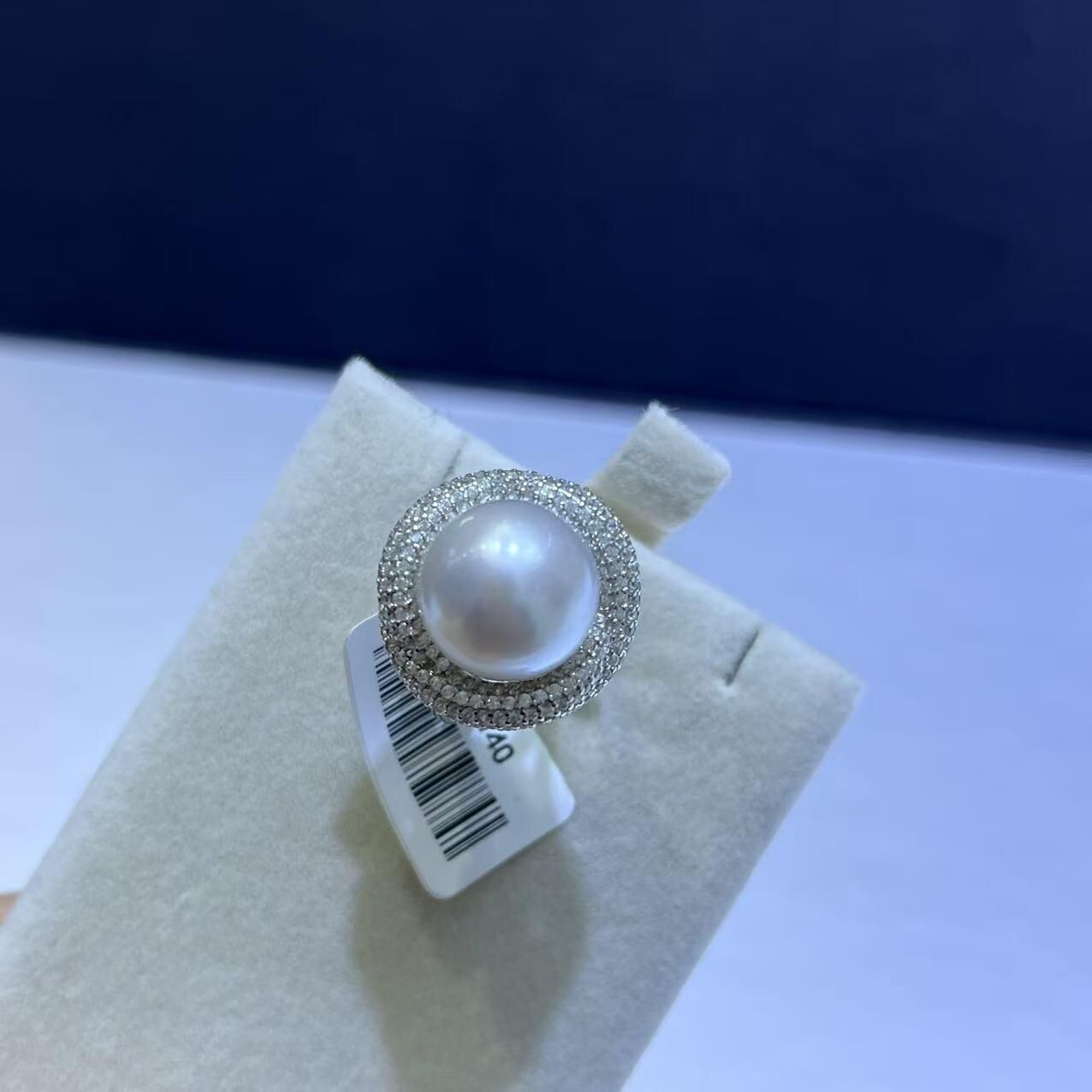 (YA115) 13-14MM天然海水澳白珍珠戒指 (S925)- #珍珠 #2104PE