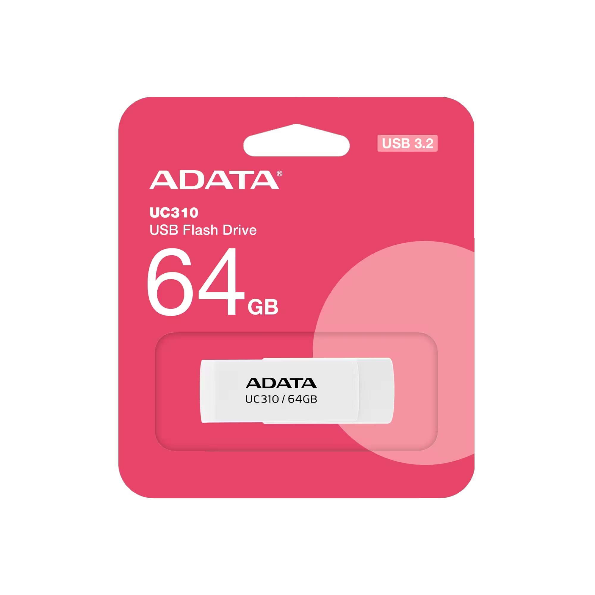 【ADATA 威剛】Pendrive UC310 USB3.2 旋轉隨身碟(白色)-64GB/128GB 旋轉 隨身碟