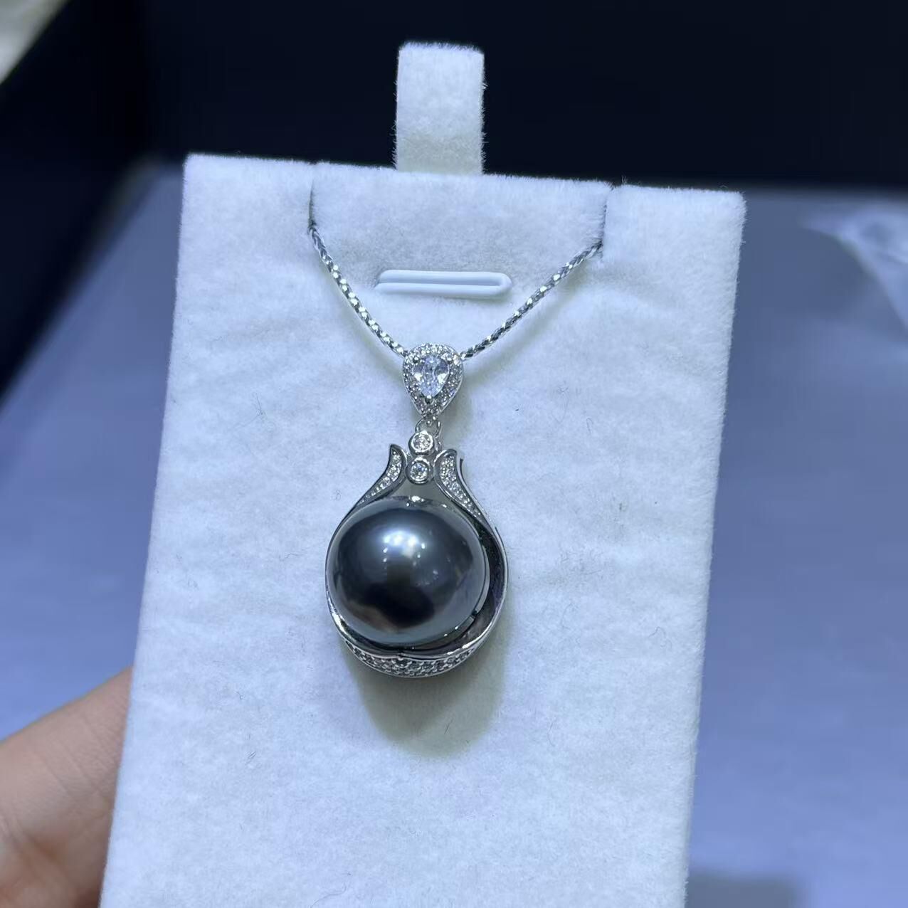 (YA120) 13-14MM天然海水大溪地珍珠吊墜 (送S925銀鏈)- #珍珠 #2104PE