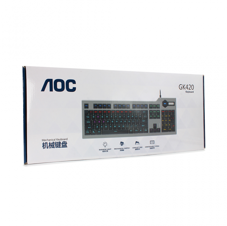 (2026春季限時優惠) AOC GK420 Mechanical Keyboard 遊戲機械鍵盤 (Black)
