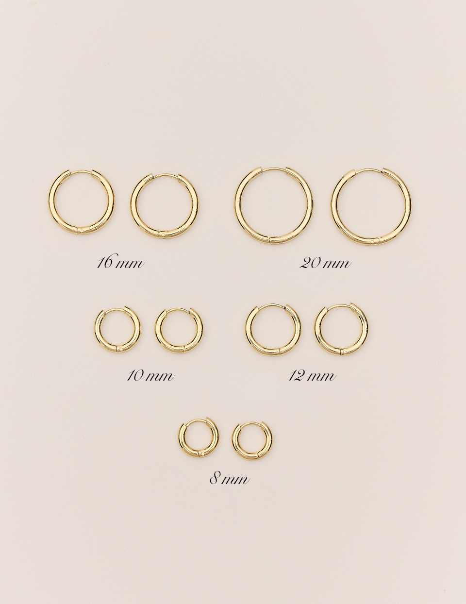 【鈦鋼】極簡光面圓圈。針式耳環-12mm(金)
