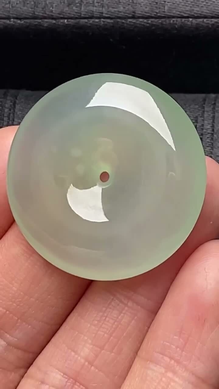 翡翠高冰平安扣 (28.4mm直徑),天然翡翠A玉, 緬甸玉, Jade, Jadeite