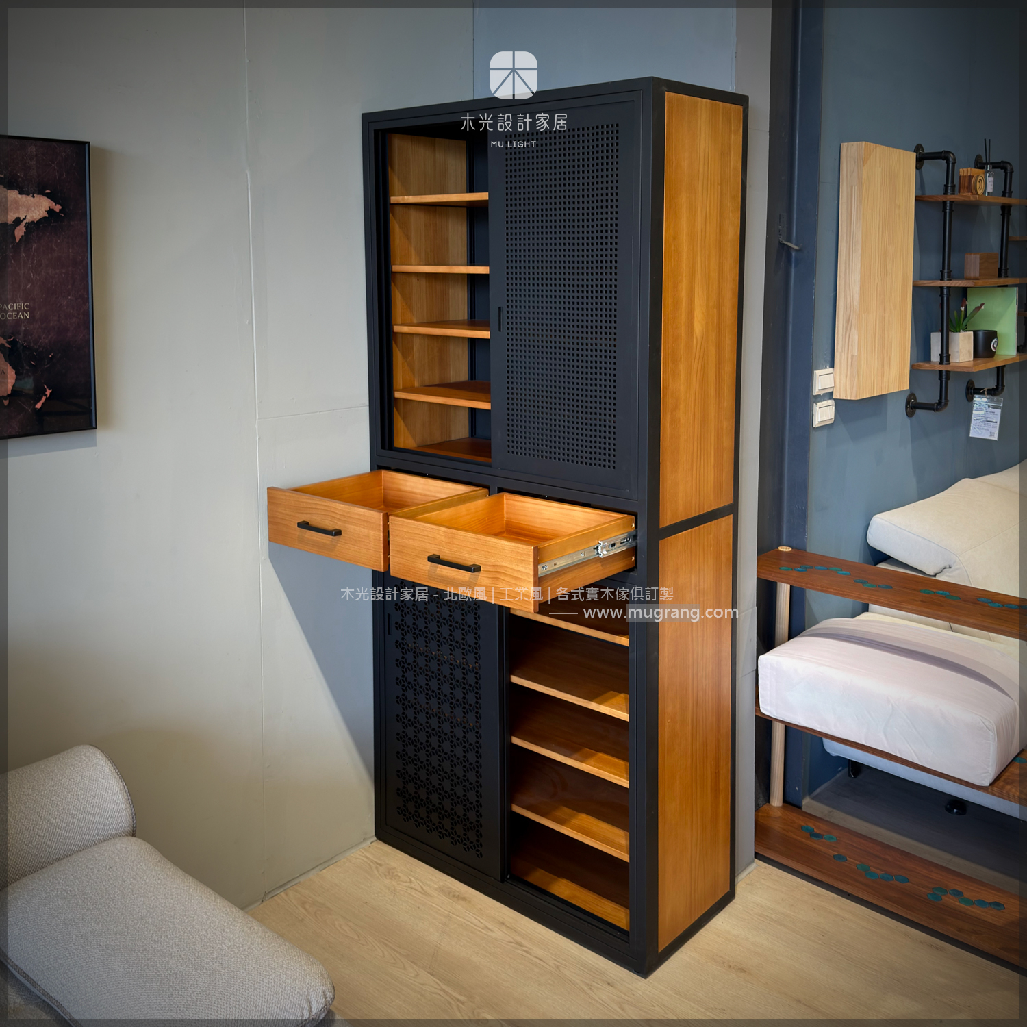 限時優惠-台灣製- 鐵藝美學收納滑門鞋櫃 (僅此一組)