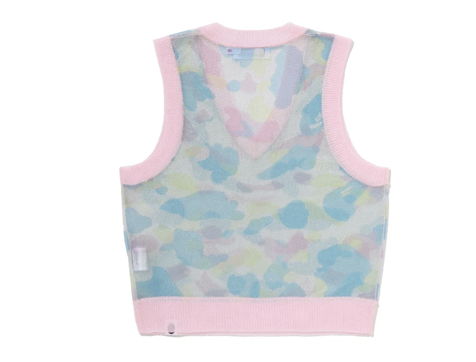 【BAPE女生】0418 發售 短版NEW MULTI CAMO METALLIC CROPPED KNIT VEST