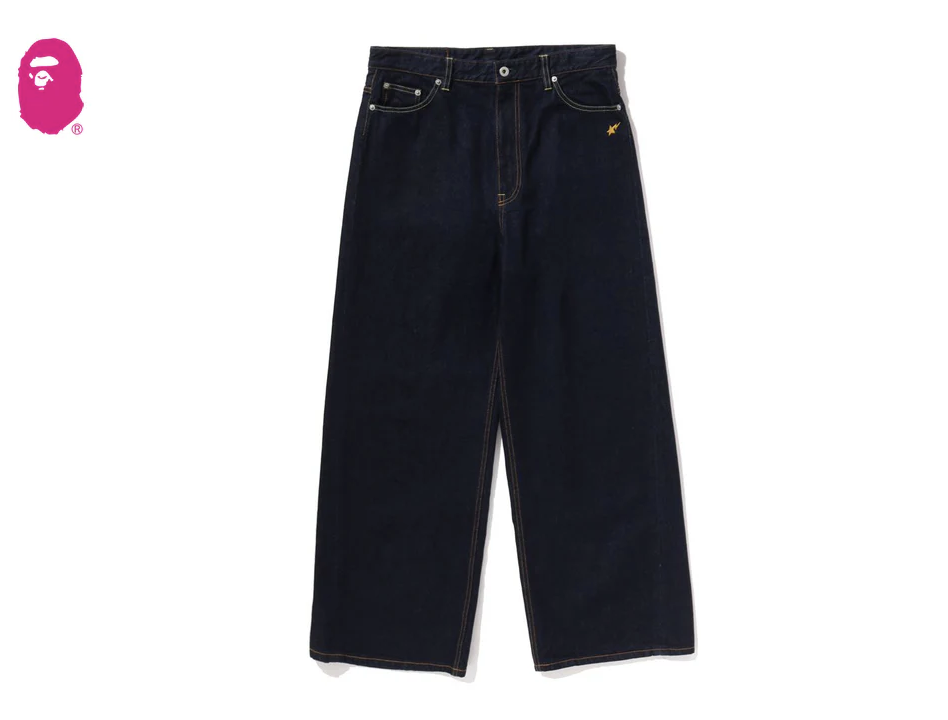 【BAPE女生】0418 發售 BAPE STA EMBROIDERY BAGGY DENIM PANTS