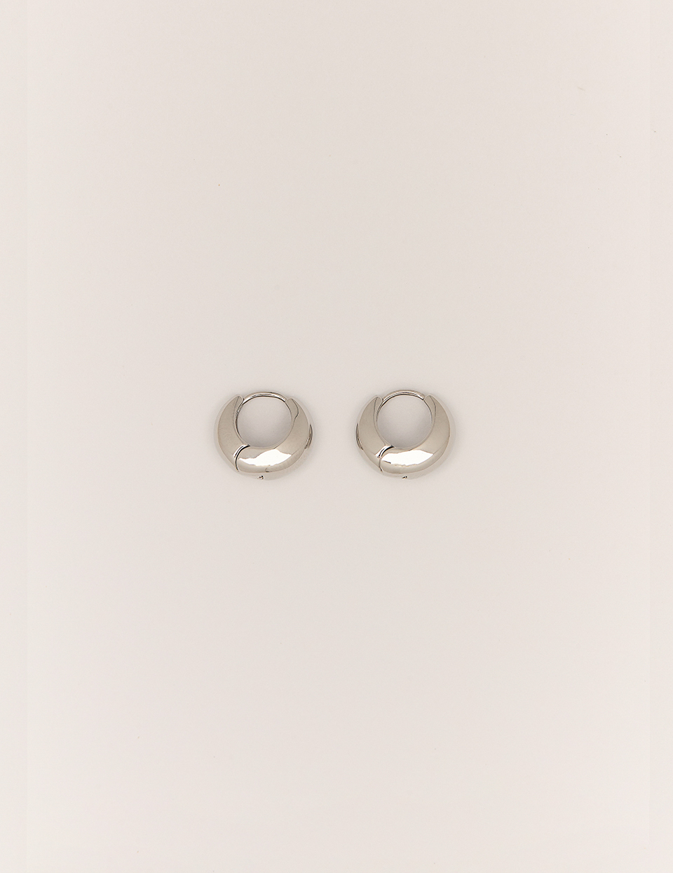 立體厚感。針式耳環-S(銀)