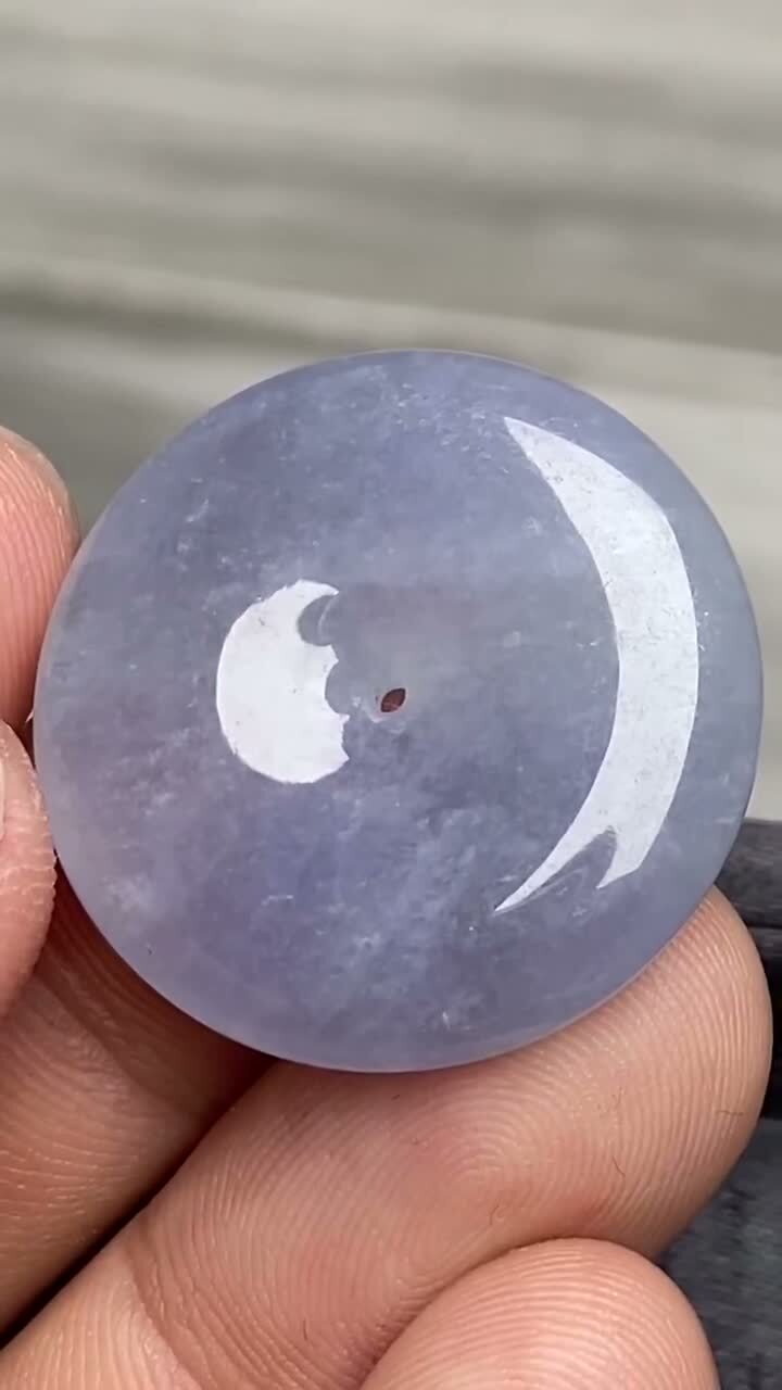 翡翠冰紫平安扣 (28.4mm直徑),天然翡翠A玉, 緬甸玉, Jade, Jadeite