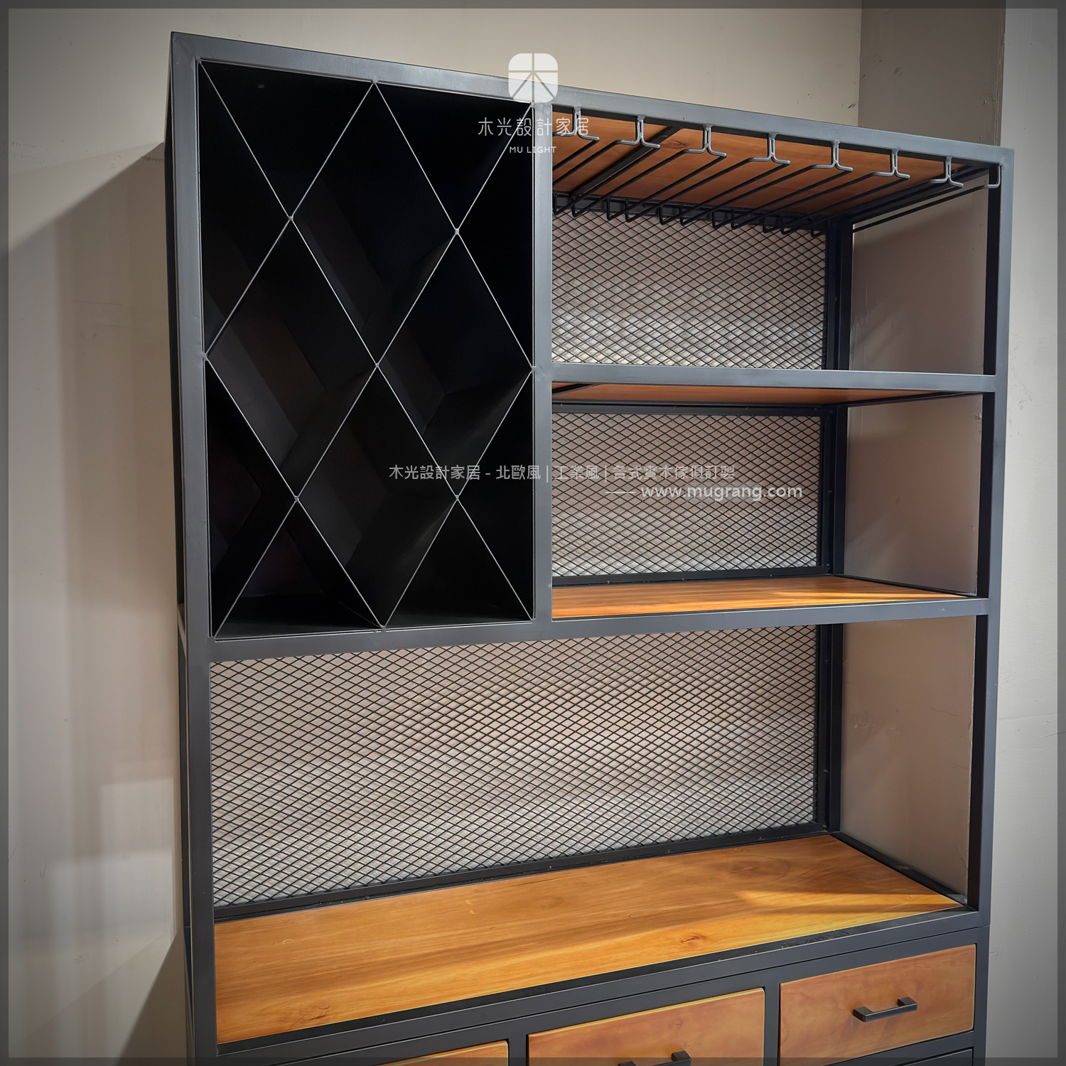 限時優惠-收納造型抽屜酒櫃架 (僅此一組)