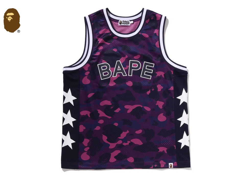 【BAPE男生】0418 發售 寬版COLOR CAMO MESH MULTI LOGO RELAXED FIT TANK TOP