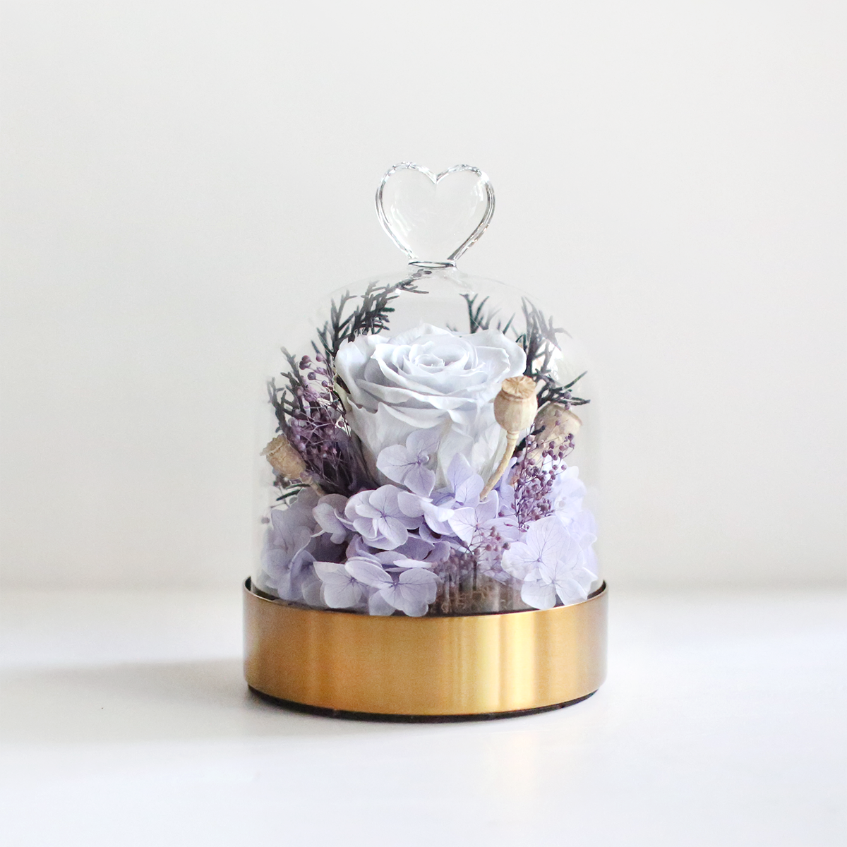 My heart 玫瑰玻璃盅 - 粉紫