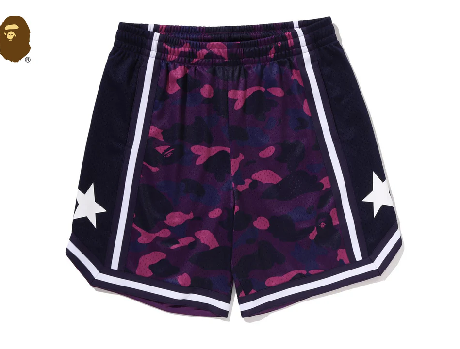 【BAPE男生】0418 發售 寬版COLOR CAMO MESH RELAXED FIT SHORTS