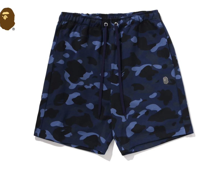 【BAPE男生】0418 發售 寬版棉褲COLOR CAMO METAL APE HEAD RELAXED FIT SWEAT SHORTS