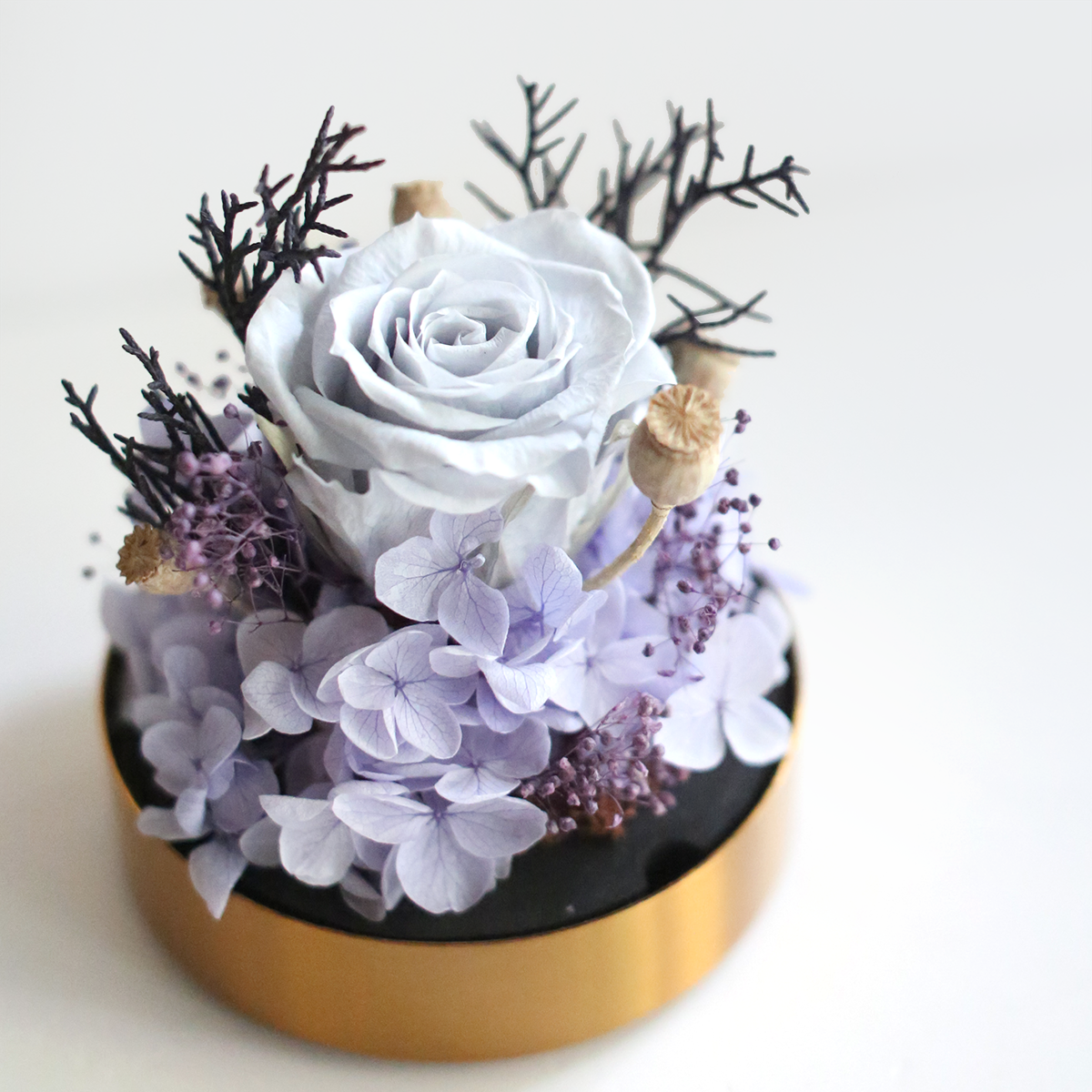 My heart 玫瑰玻璃盅 - 粉紫