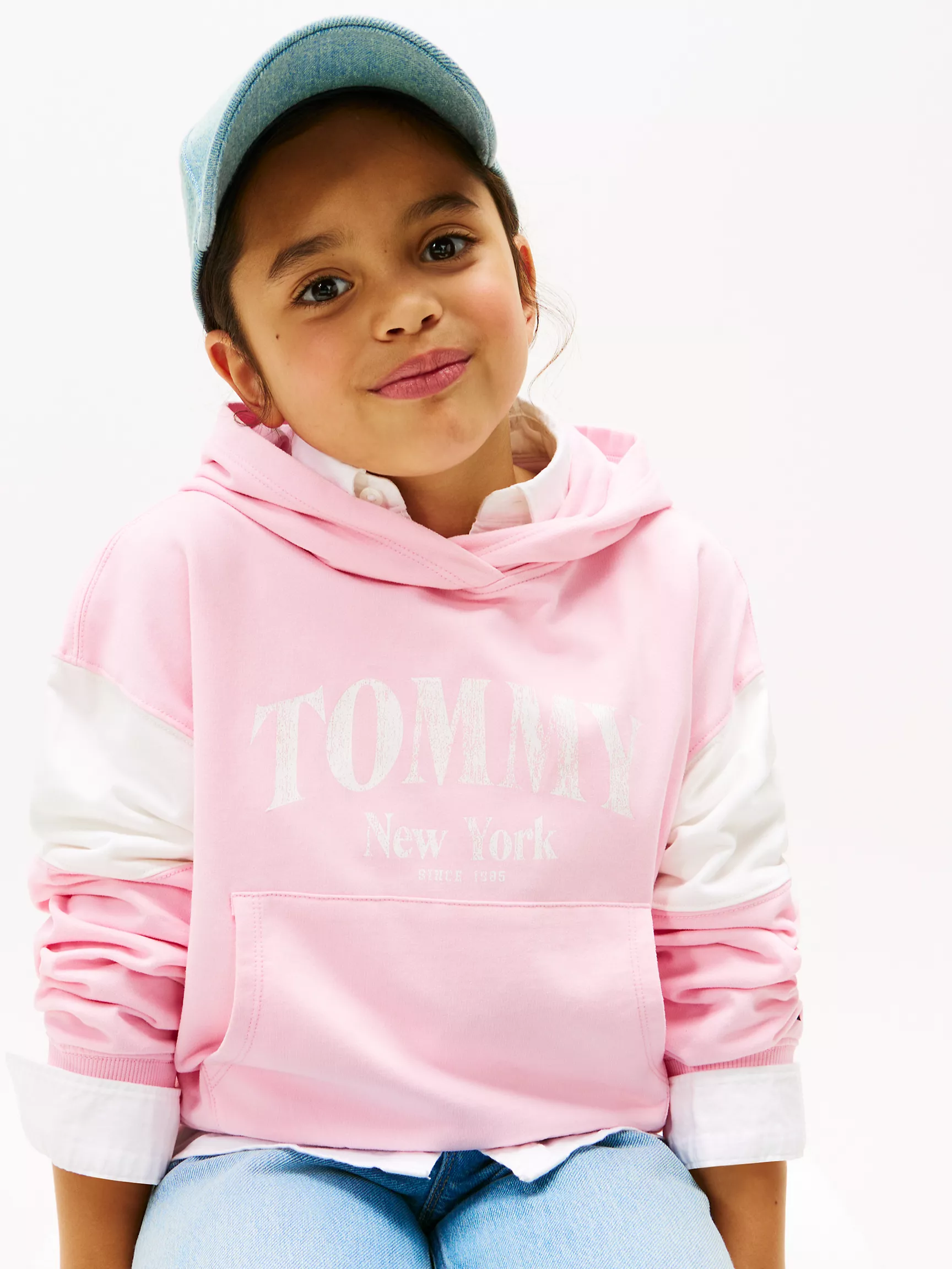 【預購】TOMMY HILFIGER H041709 兒童拼色學院風連帽衛衣