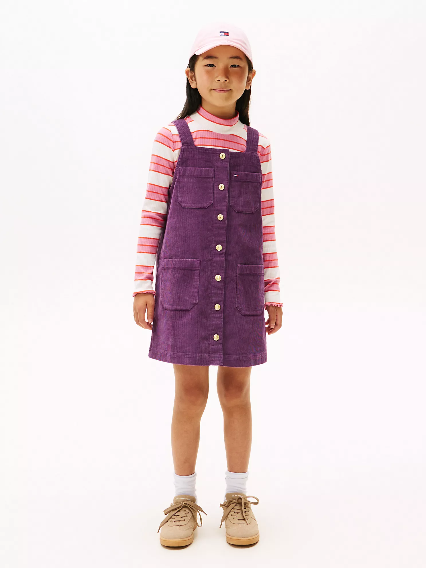 【預購】TOMMY HILFIGER H041710 兒童拼色學院風連帽連身裙