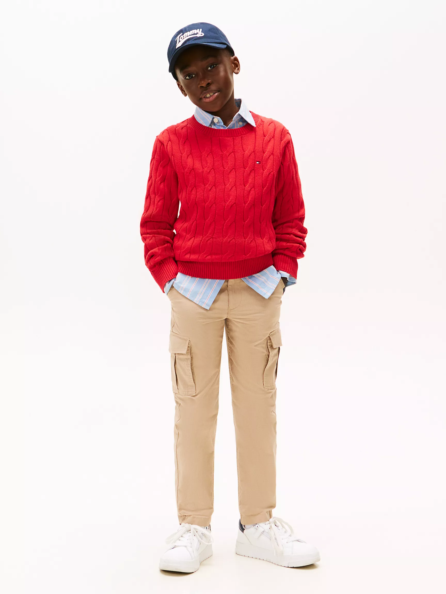 【預購】TOMMY HILFIGER H041711 兒童麻花編織針織長袖