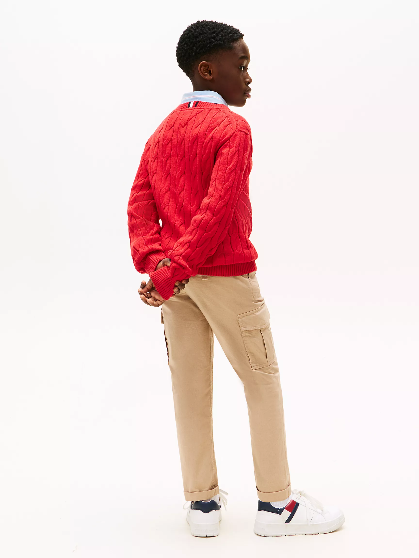 【預購】TOMMY HILFIGER H041711 兒童麻花編織針織長袖