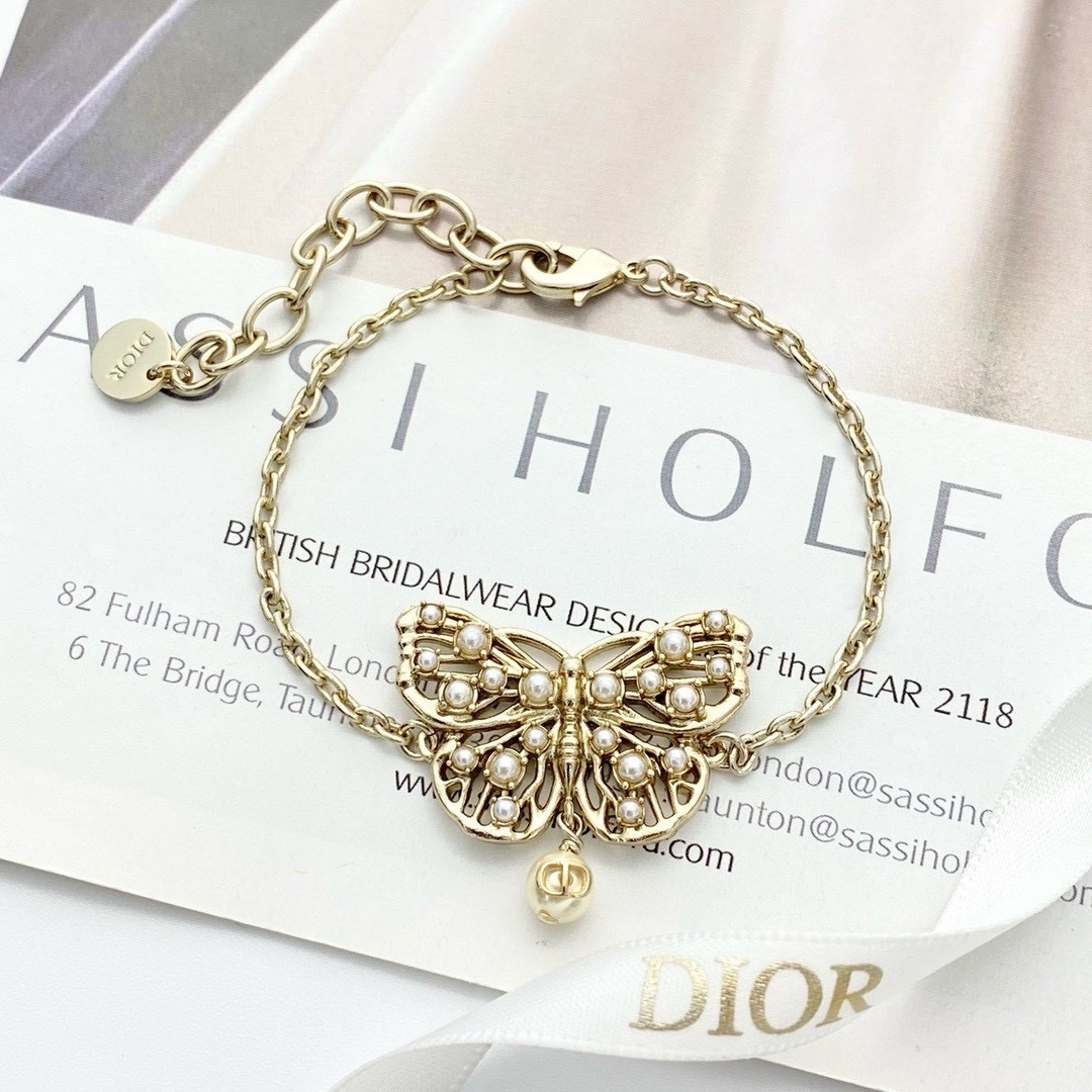 18k”Dr25鏤空珍珠立體蝴蝶手鍊/戒指系列’高奢定製