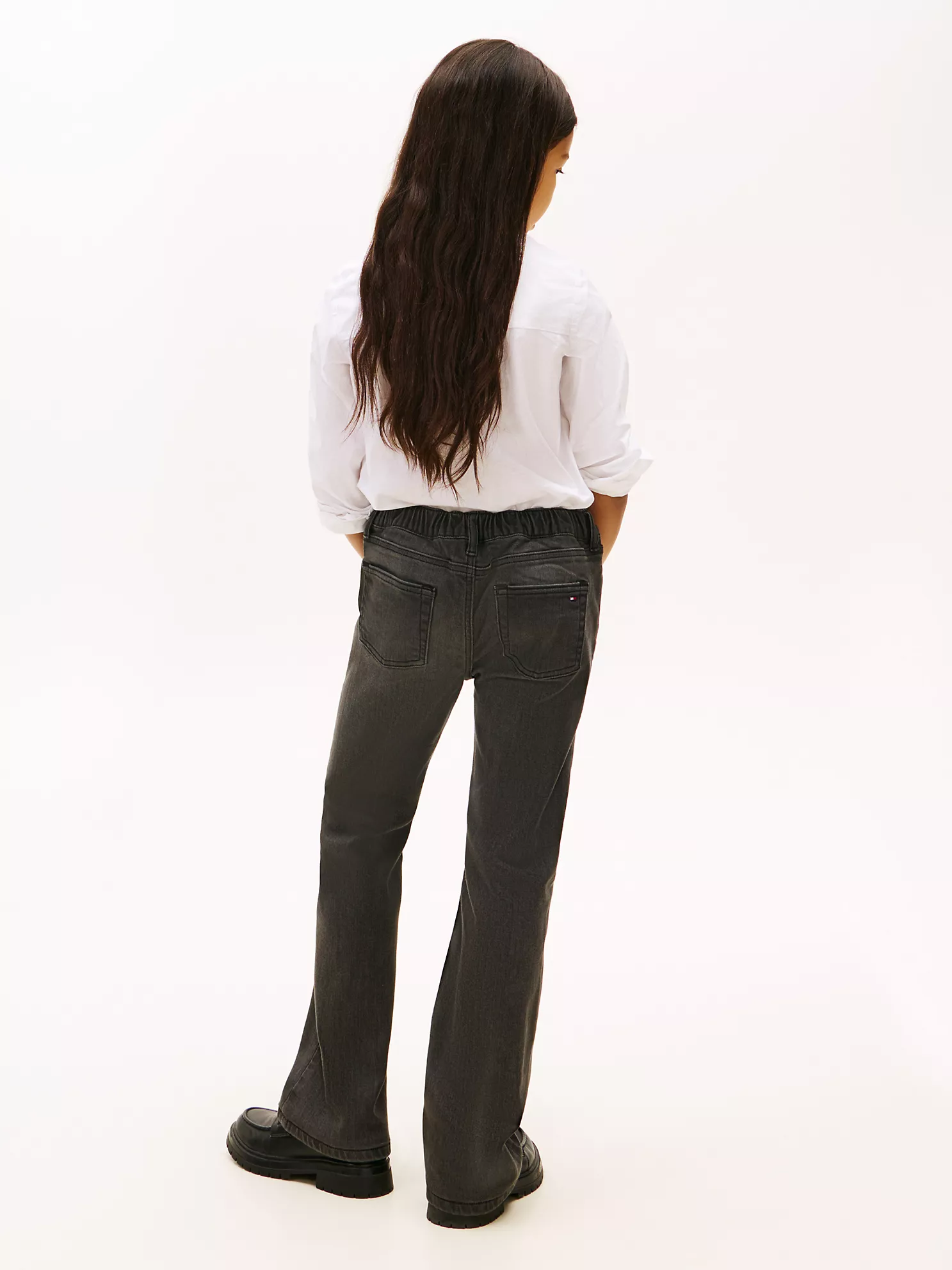 【預購】TOMMY HILFIGER H041714 兒童彈力鬆緊腰微喇叭牛仔褲