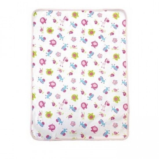 California Bear 便攜防水尿墊 - 可愛動物 (粉紅) (50 x 70cm)