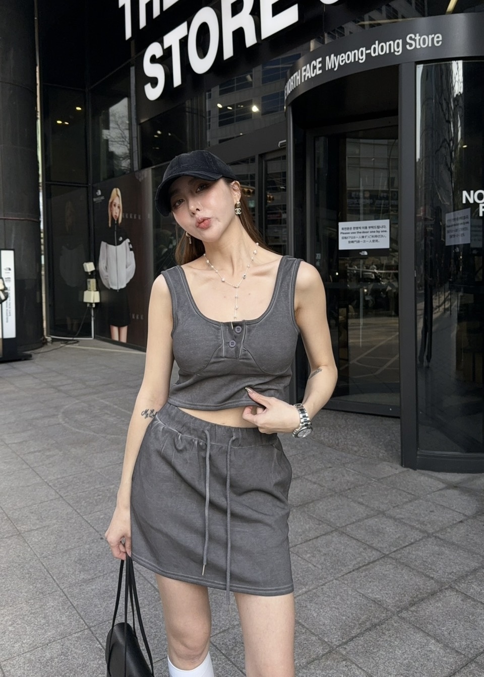 復古刷色胸墊背心套裝