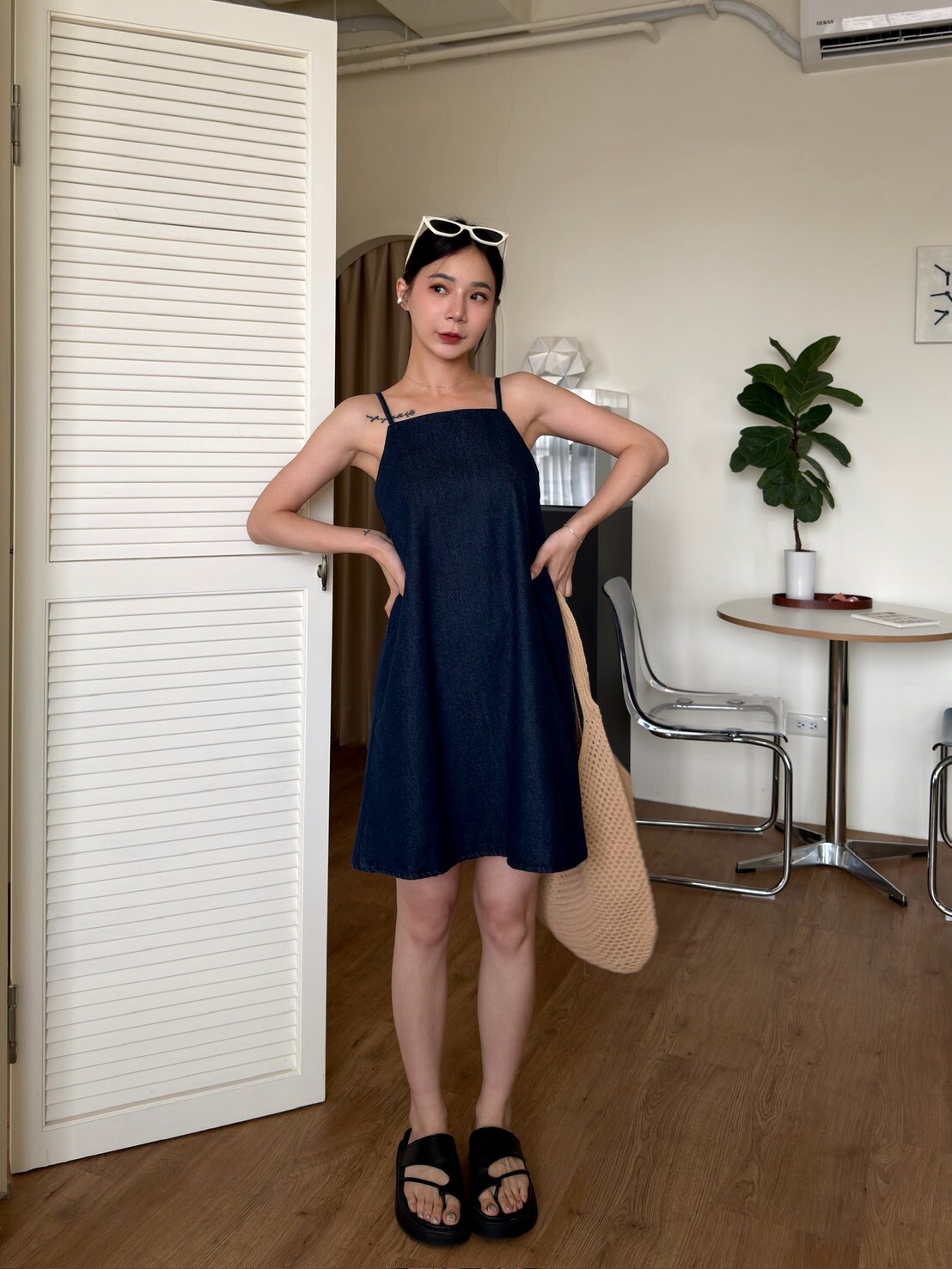 夏日丹寧色系小洋裝